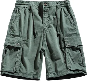 Men's Slim Fit Military Cargo Shorts Summer Multi Pockets Zipper Work Short Casual Outdoor Tactical Shorts for Travel Camping