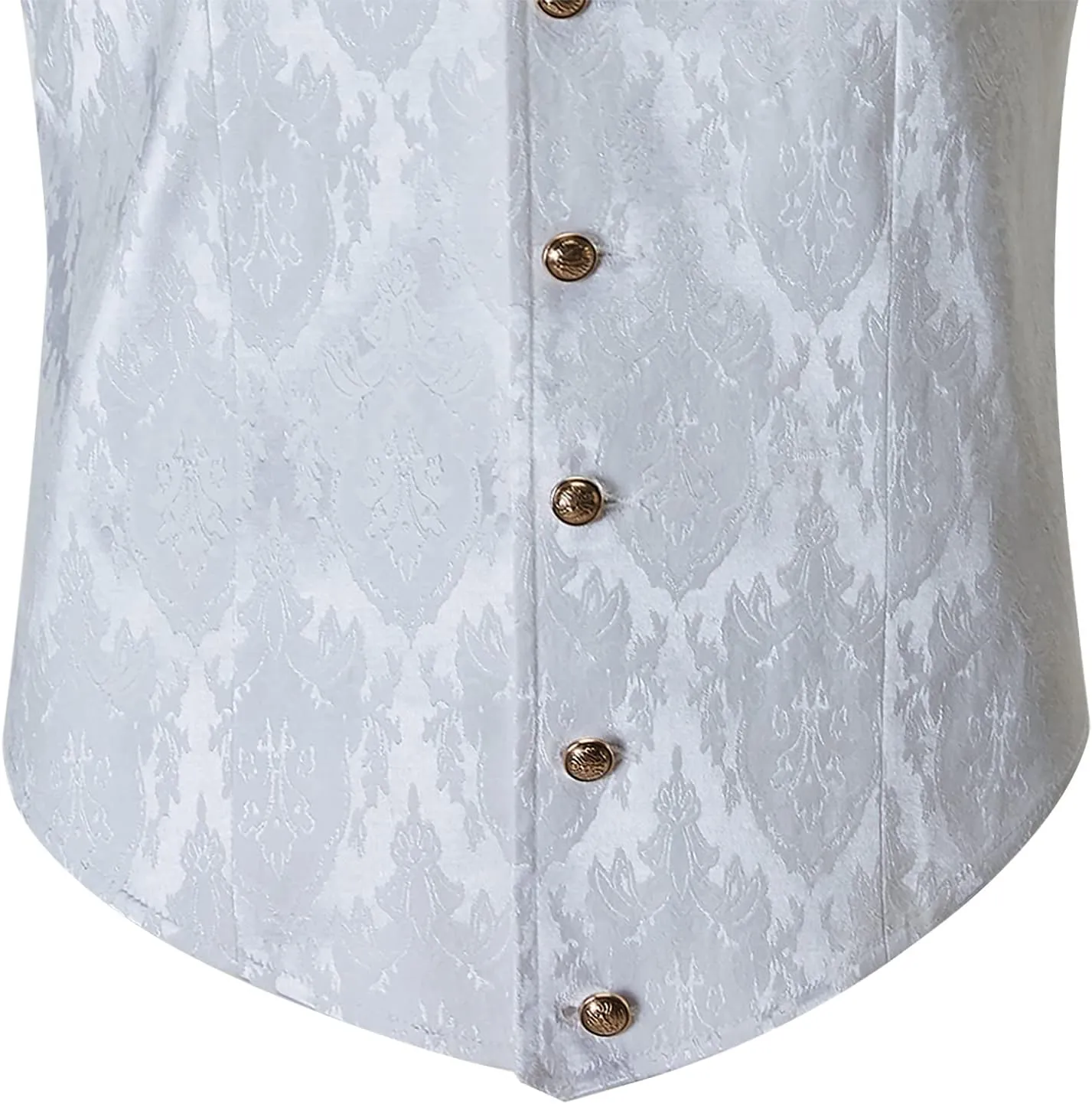 Mens Suit Vest Paisley Floral Victorian Vests Steampunk Gothic Waistcoat & bow tie Pocket Square