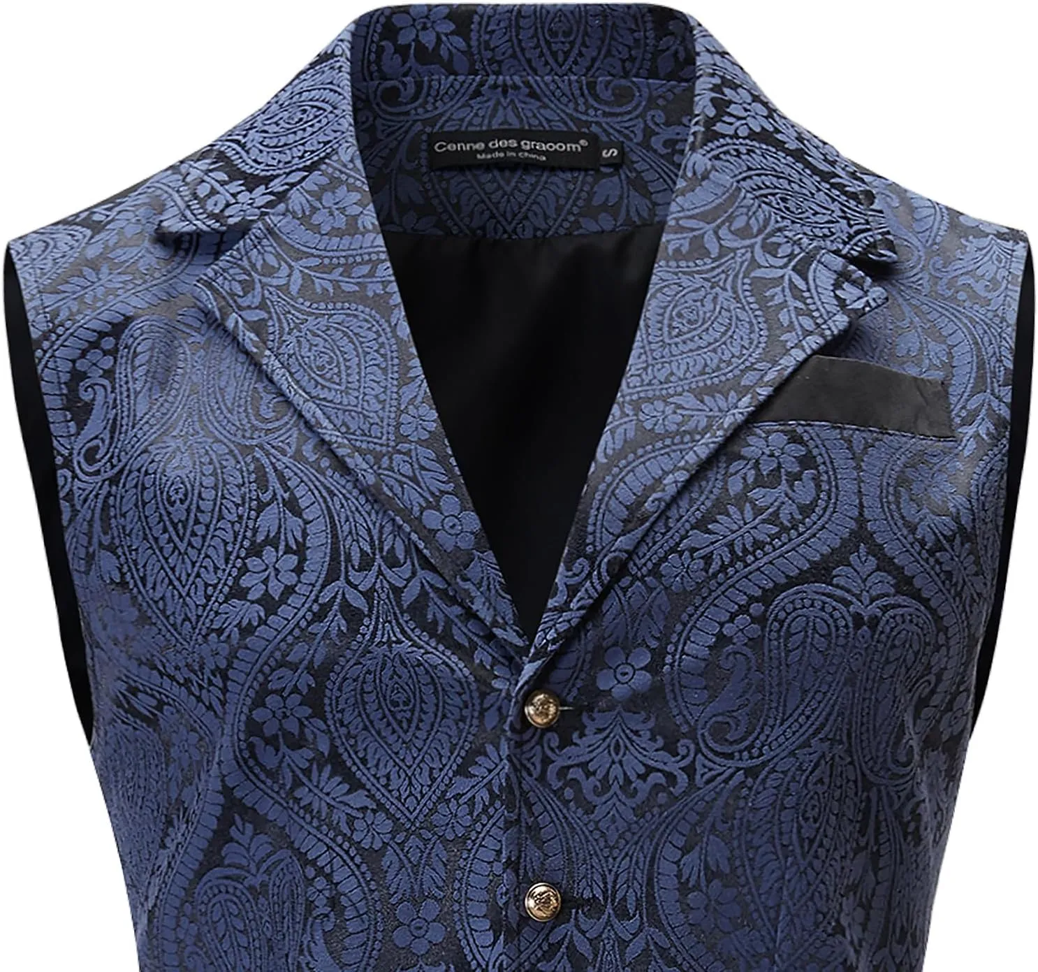 Mens Suit Vest Paisley Floral Victorian Vests Steampunk Gothic Waistcoat & bow tie Pocket Square