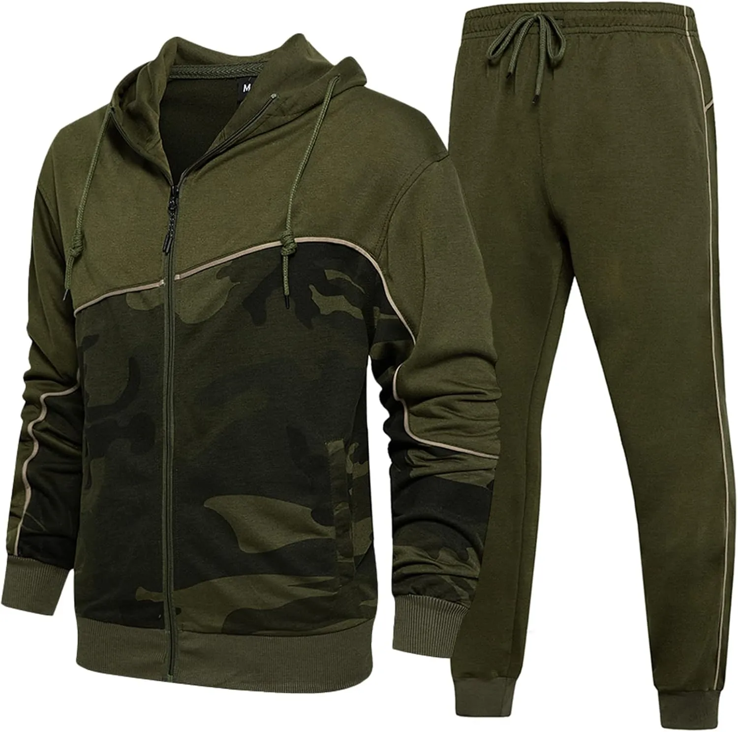 Mens Tracksuits Athletic Sports Hooded Jogger Pants Casual Full Zip Jogging Sweatsuit Running