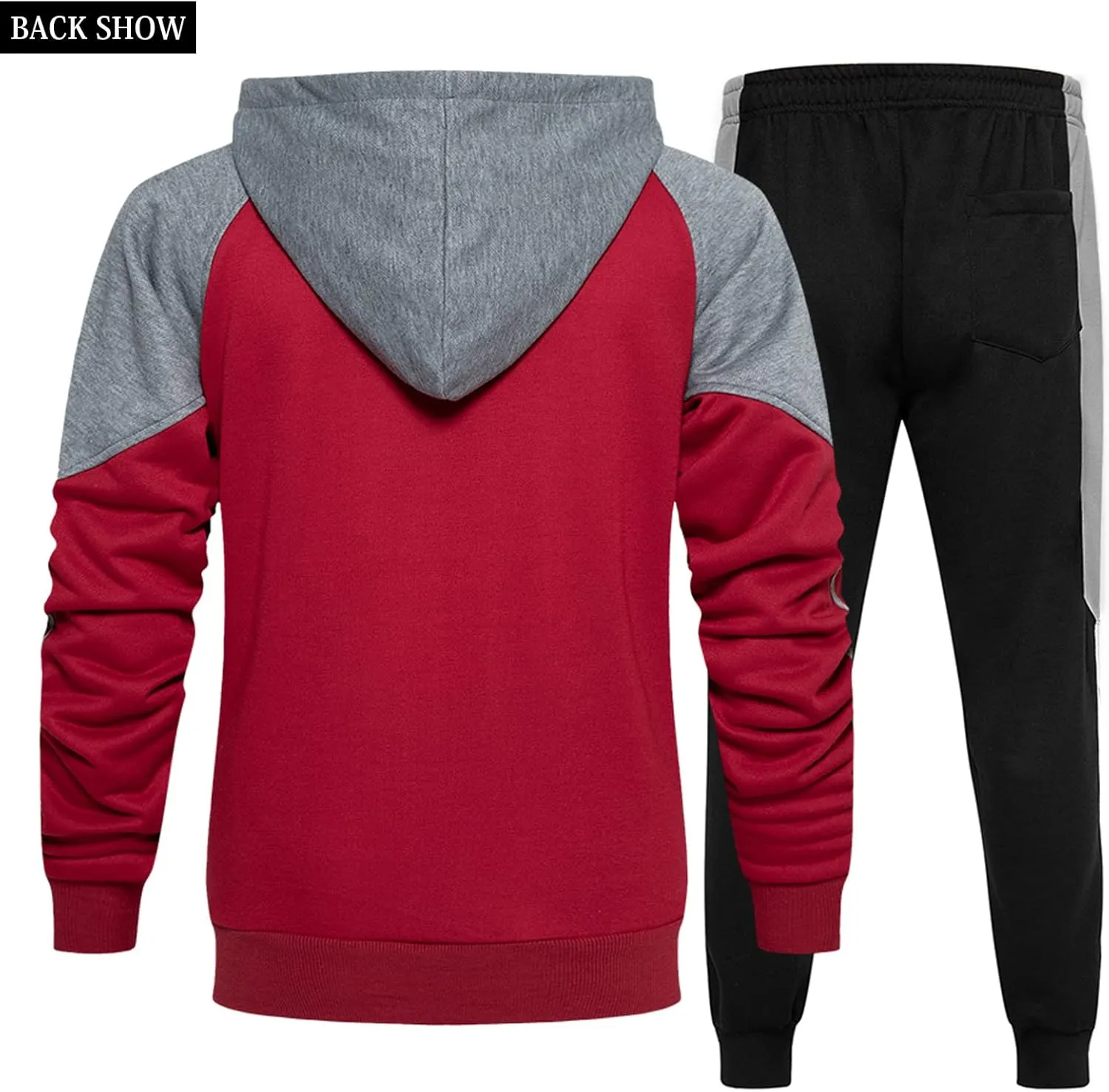 Mens Tracksuits Athletic Sports Hooded Jogger Pants Casual Full Zip Jogging Sweatsuit Running