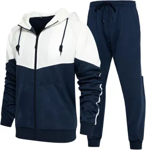 Mens Tracksuits Athletic Sports Hooded Jogger Pants Casual Full Zip Jogging Sweatsuit Running