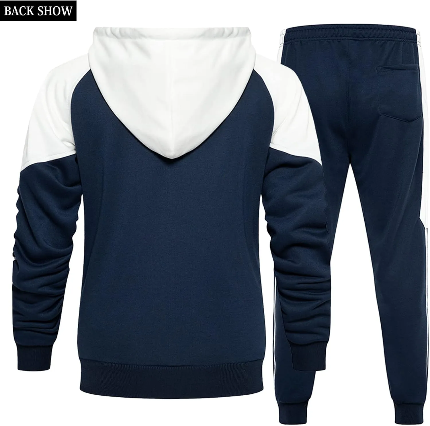 Mens Tracksuits Athletic Sports Hooded Jogger Pants Casual Full Zip Jogging Sweatsuit Running