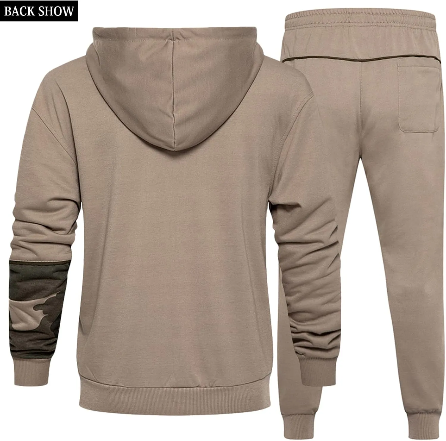 Mens Tracksuits Athletic Sports Hooded Jogger Pants Casual Full Zip Jogging Sweatsuit Running