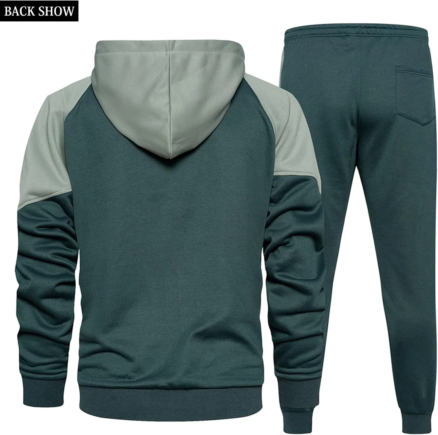Mens Tracksuits Athletic Sports Hooded Jogger Pants Casual Full Zip Jogging Sweatsuit Running