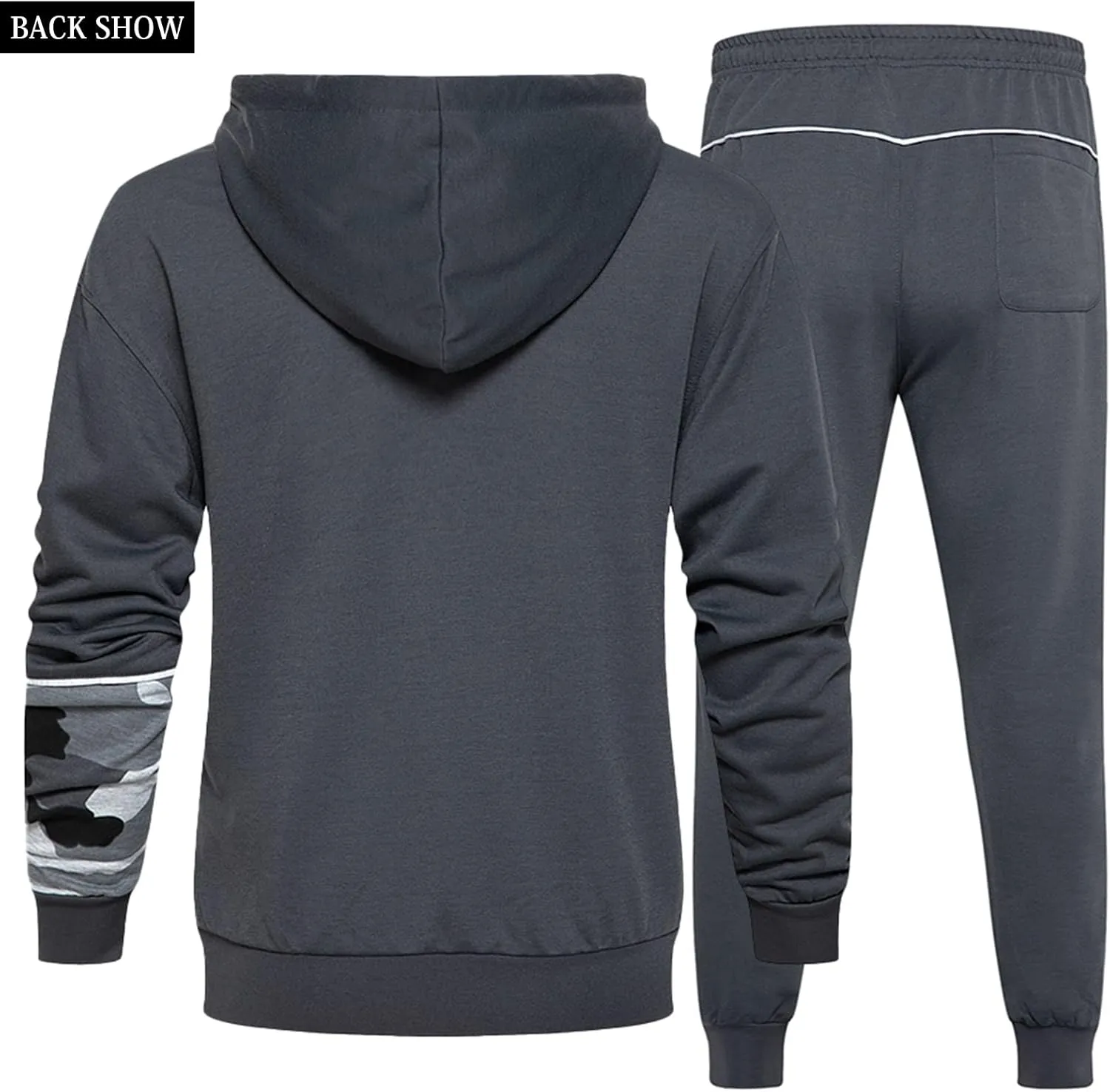 Mens Tracksuits Athletic Sports Hooded Jogger Pants Casual Full Zip Jogging Sweatsuit Running