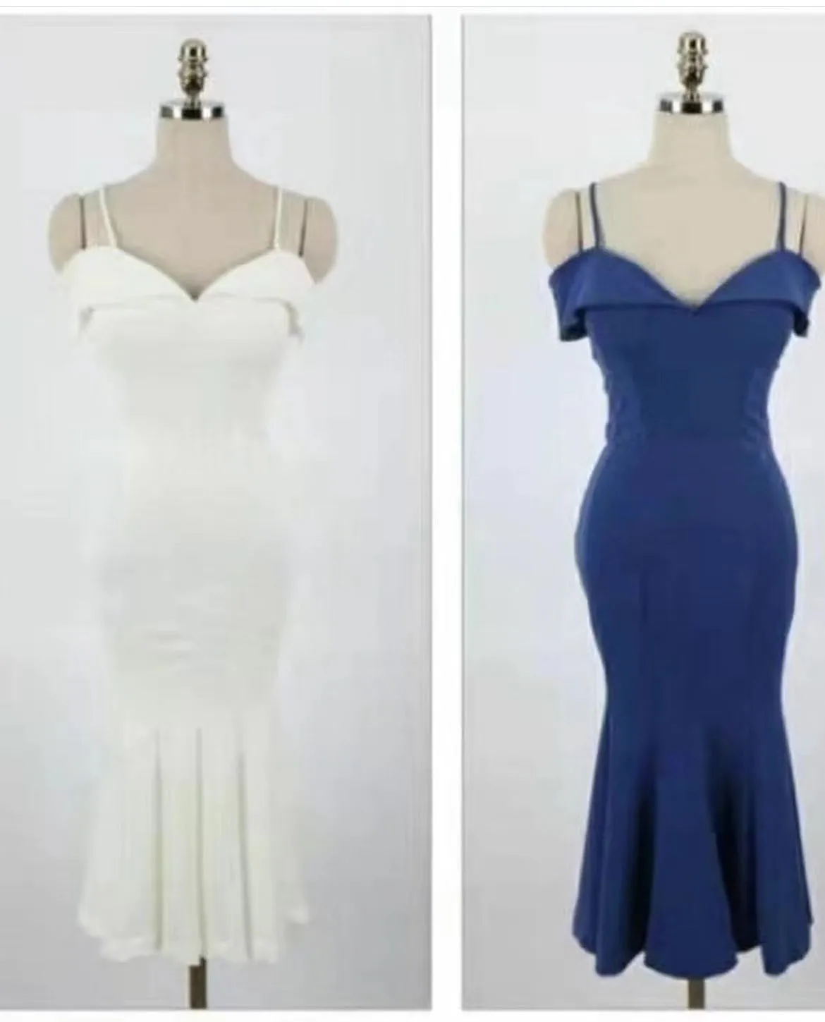 Mermaid Double Straps Pleated Skirt Dress