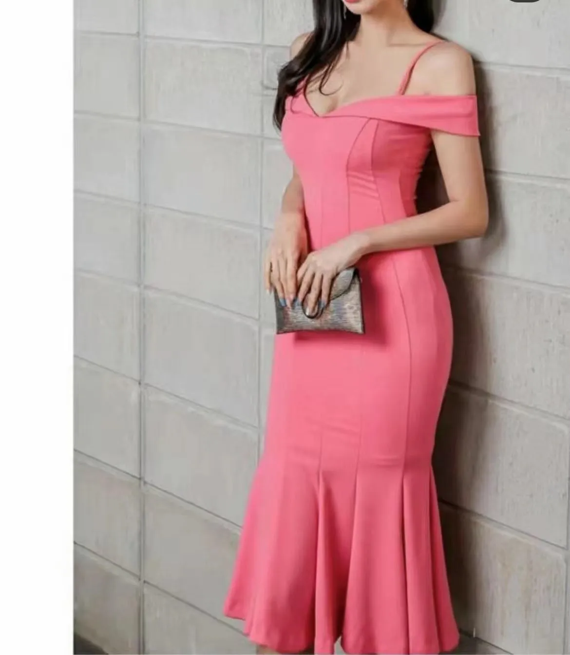 Mermaid Double Straps Pleated Skirt Dress