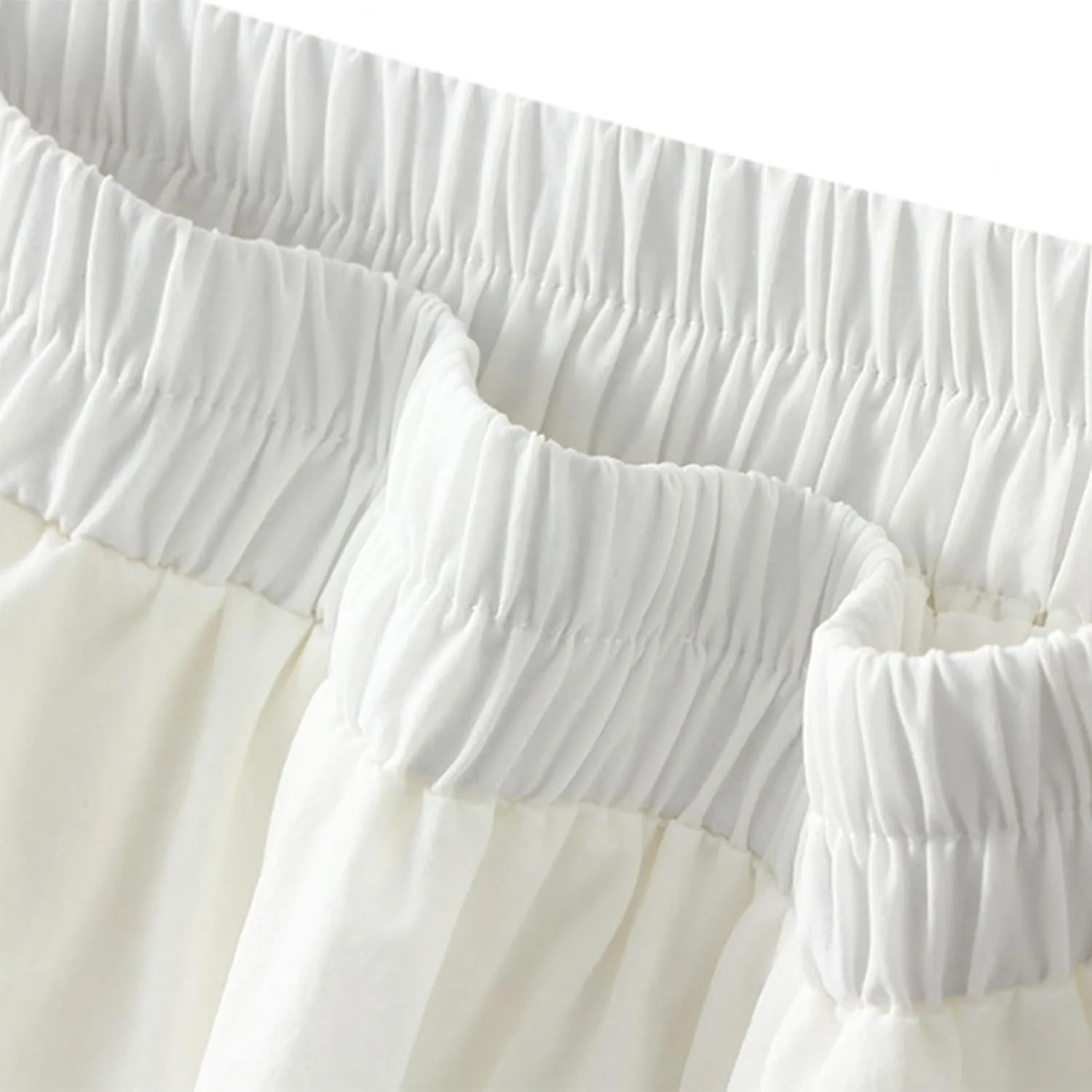 Midi Skirts for Women, Ruffle Pleated Elastic Waist Knee Length Solid Color Skirt Trendy Casual Loose Cute Skirt