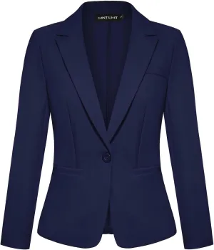 MINTLIMIT Long Sleeve Casual Blazer Button Front Work Office Lapel Collar Blazers Business Lightweight Jacket with Pockets