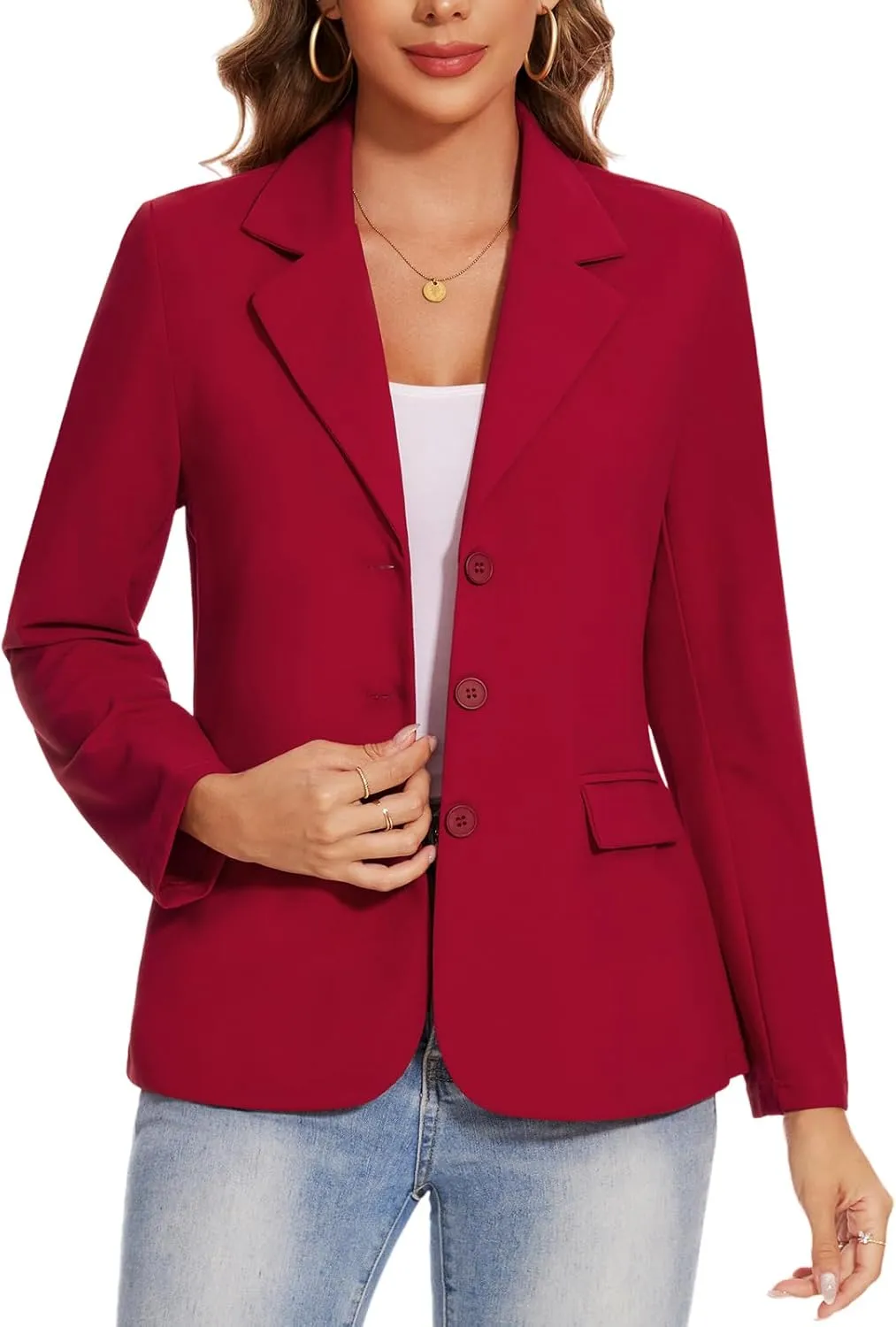 MINTLIMIT Womens Blazer Long Sleeve Notch Lapel Business Work Blazers Buttons Open Front Casual Jackets with Pockets