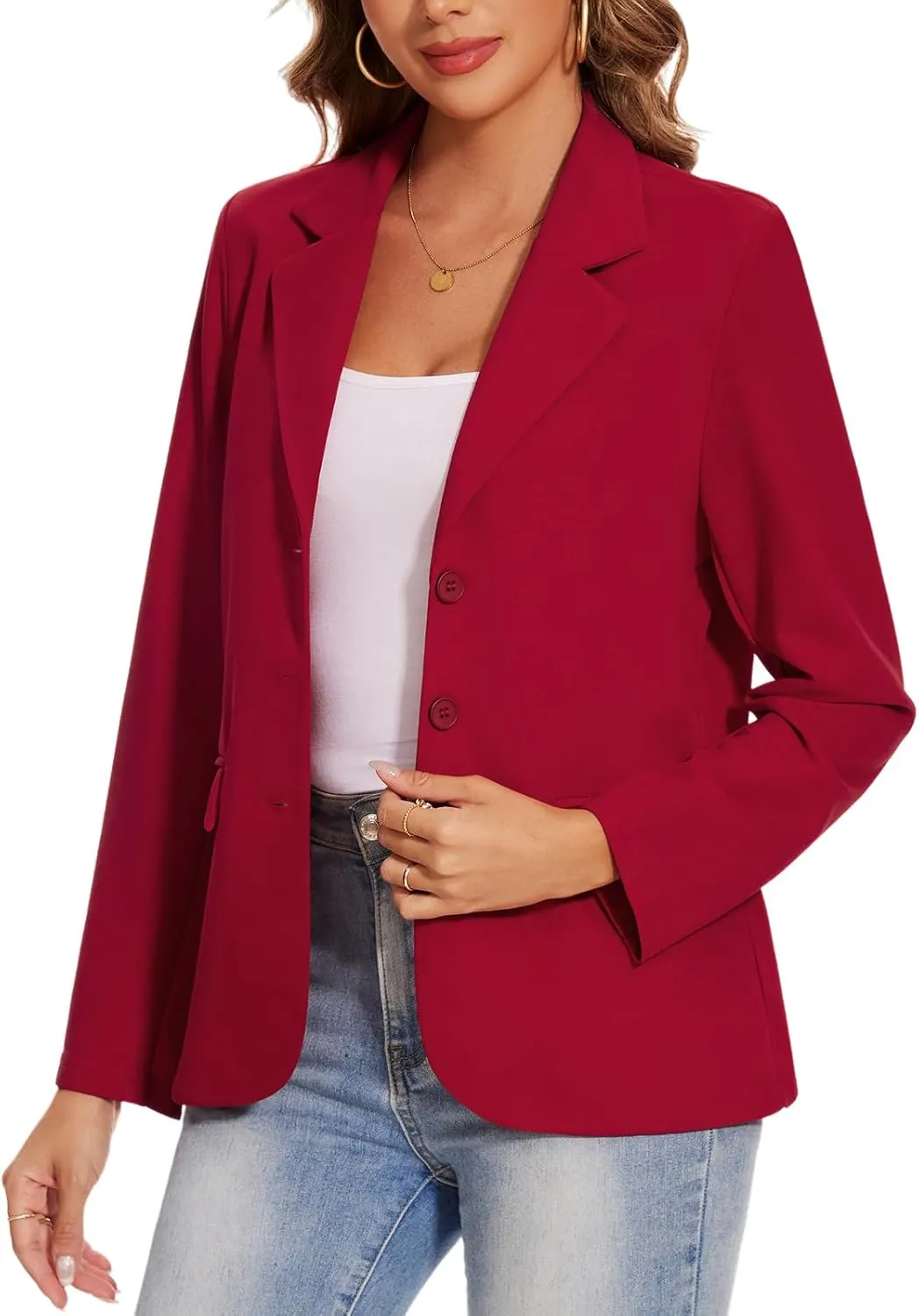 MINTLIMIT Womens Blazer Long Sleeve Notch Lapel Business Work Blazers Buttons Open Front Casual Jackets with Pockets