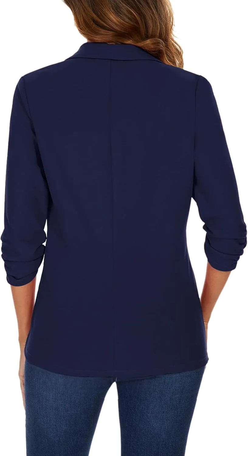 MINTLIMIT Women's Blazers & Suit Jackets Open Front Shawl Collar 3/4 Sleeve Blazers with Pockets