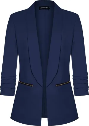 MINTLIMIT Women's Blazers & Suit Jackets Open Front Shawl Collar 3/4 Sleeve Blazers with Pockets