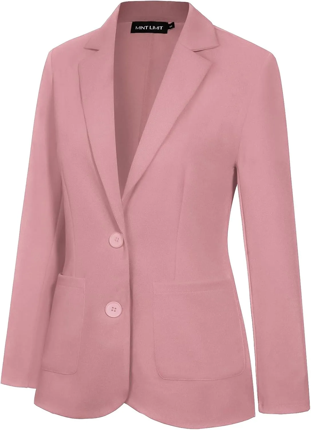 MINTLIMIT Womens Casual Long Sleeve Blazer Button Front Notch Lapel Work Office Business Blazers Jackets with Pockets