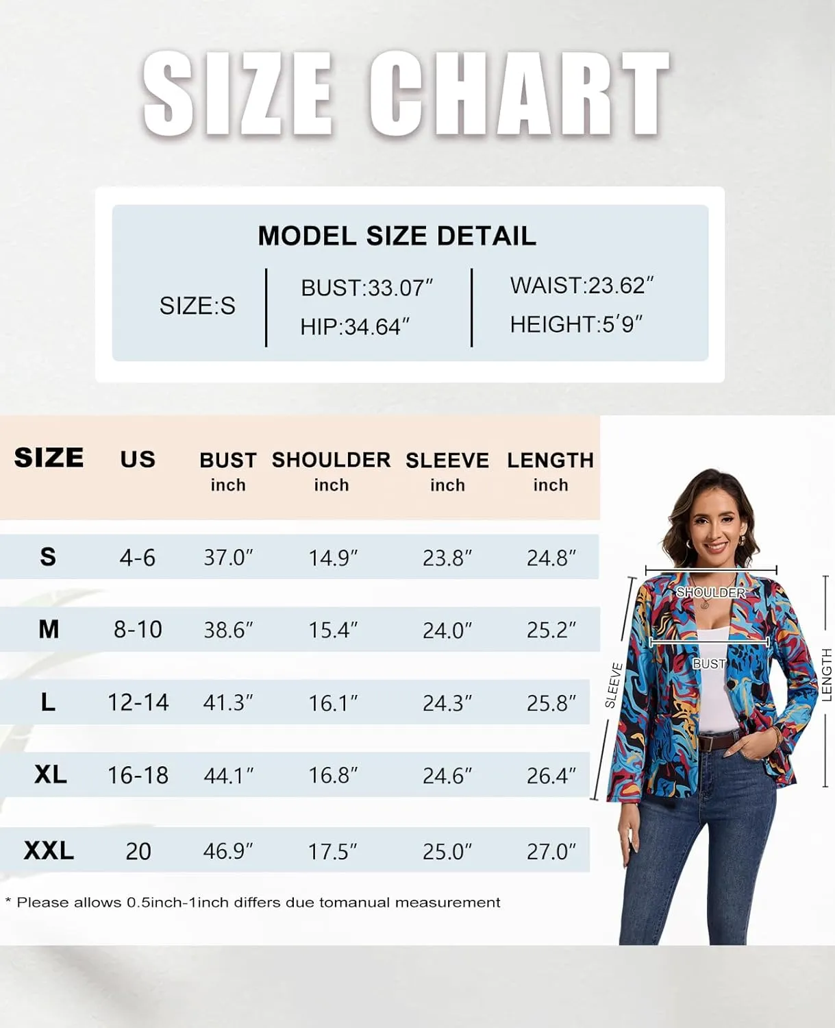 MINTLIMIT Women's Graphic Print Blazer Casual Long Sleeve Notch Lapel Button Open Front Colorful Jacket Blazers with Pockets