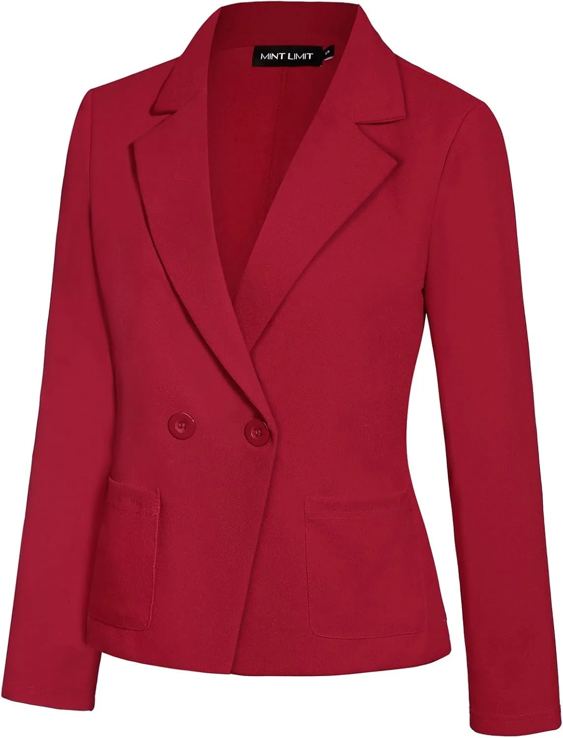 MINTLIMIT Women's Long Sleeve Blazers Button Front Notch Lapel Jacket Work Office Blazer with Pockets