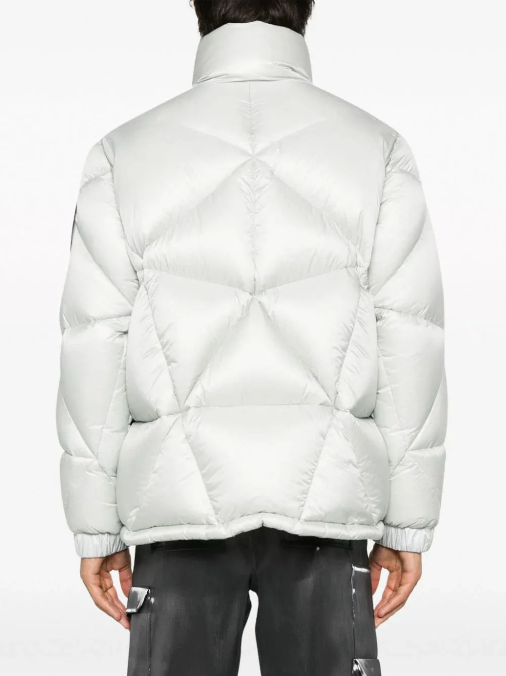 MONCLER GENIUS X PHARRELL WILLIAMS MEN Logo Padded Oak Jacket Silver
