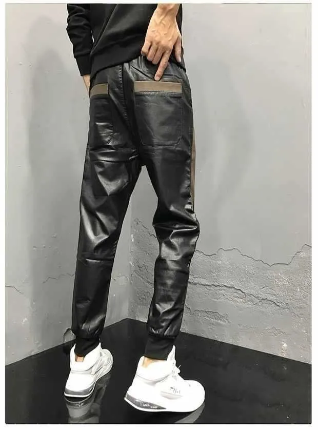 Mongol  - Black Pu-Leather Pant’s for Men
