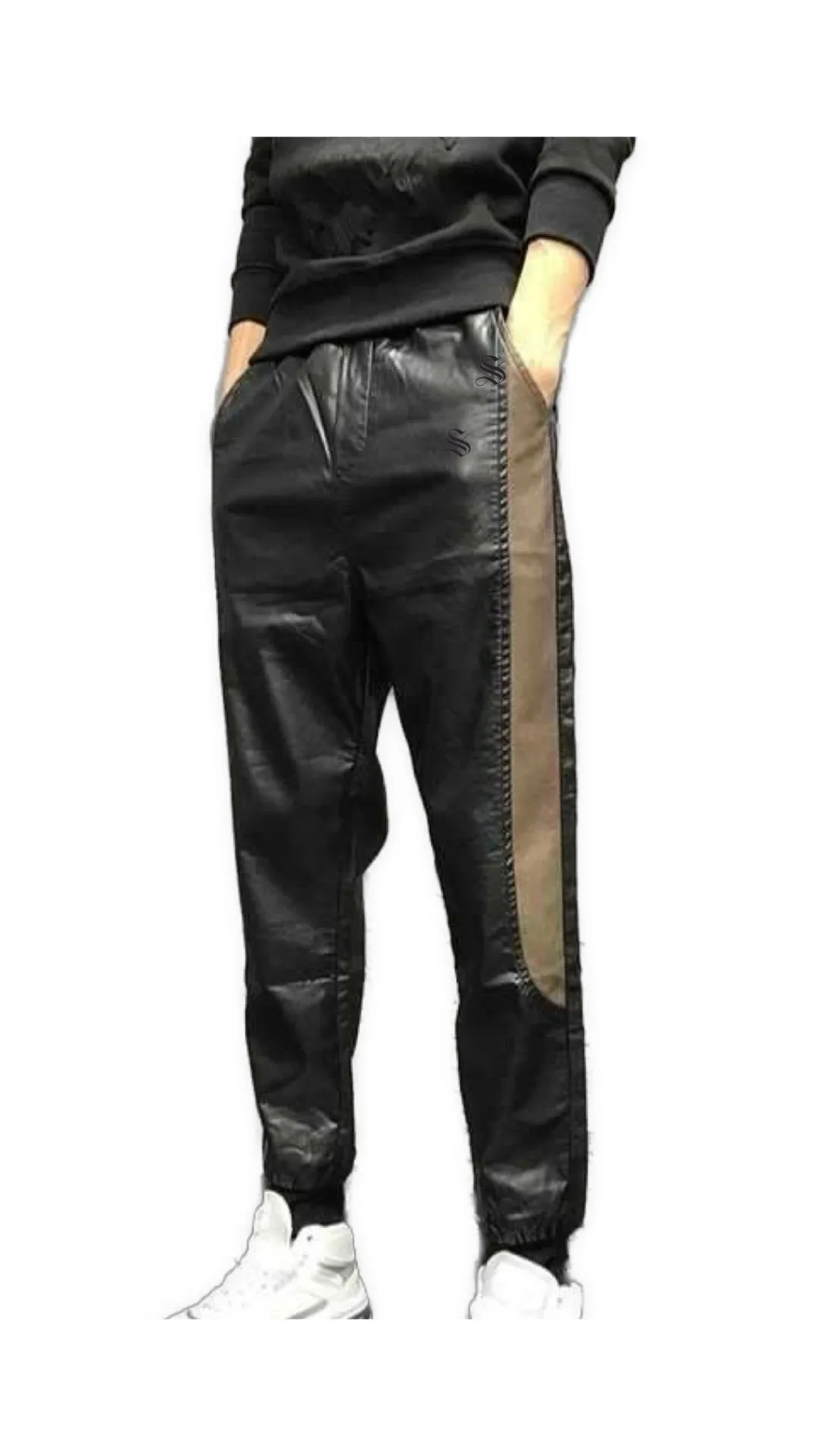 Mongol  - Black Pu-Leather Pant’s for Men