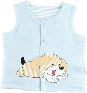 Monvecle Baby to Toddler Cotton Vests Unisex Infants Sleeveless Padded Waistcoat Bluedog 18-24M