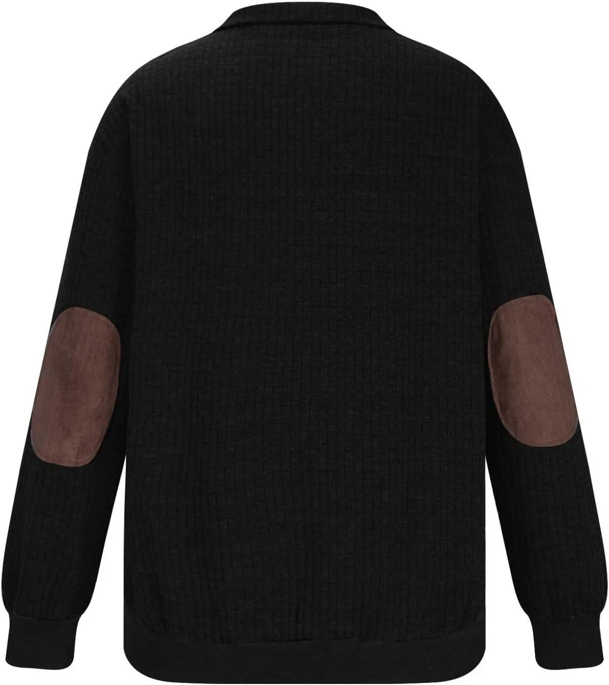 Muscularfit Sweatshirts for Men No Hood Long Sleeve Waffle Stand Collar Pullover Casual Quarter-Zip Lightweight Tee Shirts