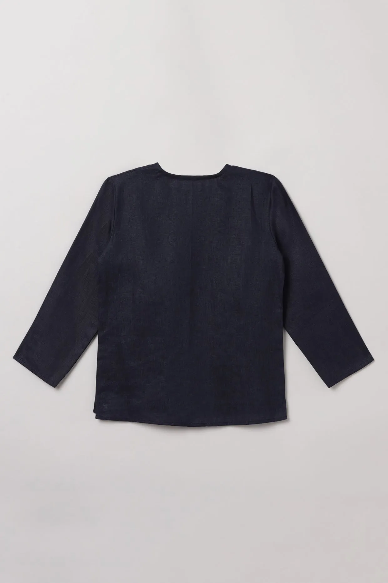 Navy Short Kurta and Jogger Set