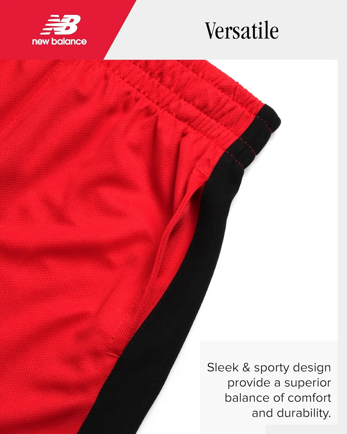 New Balance Boys Athletic Shorts - Moisture-Wicking Performance Mesh Active Shorts for Boys for Running and Sports (4-20)