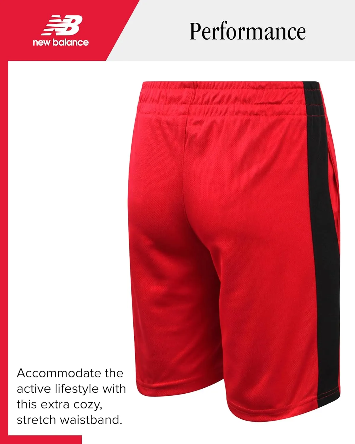 New Balance Boys Athletic Shorts - Moisture-Wicking Performance Mesh Active Shorts for Boys for Running and Sports (4-20)
