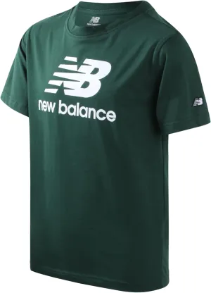 New Balance Boys' T-Shirt - Cotton Core Stacked Logo Shirt for Boys' - Kids Youth Athletic Crewneck Short Sleeve Tee (8-20)