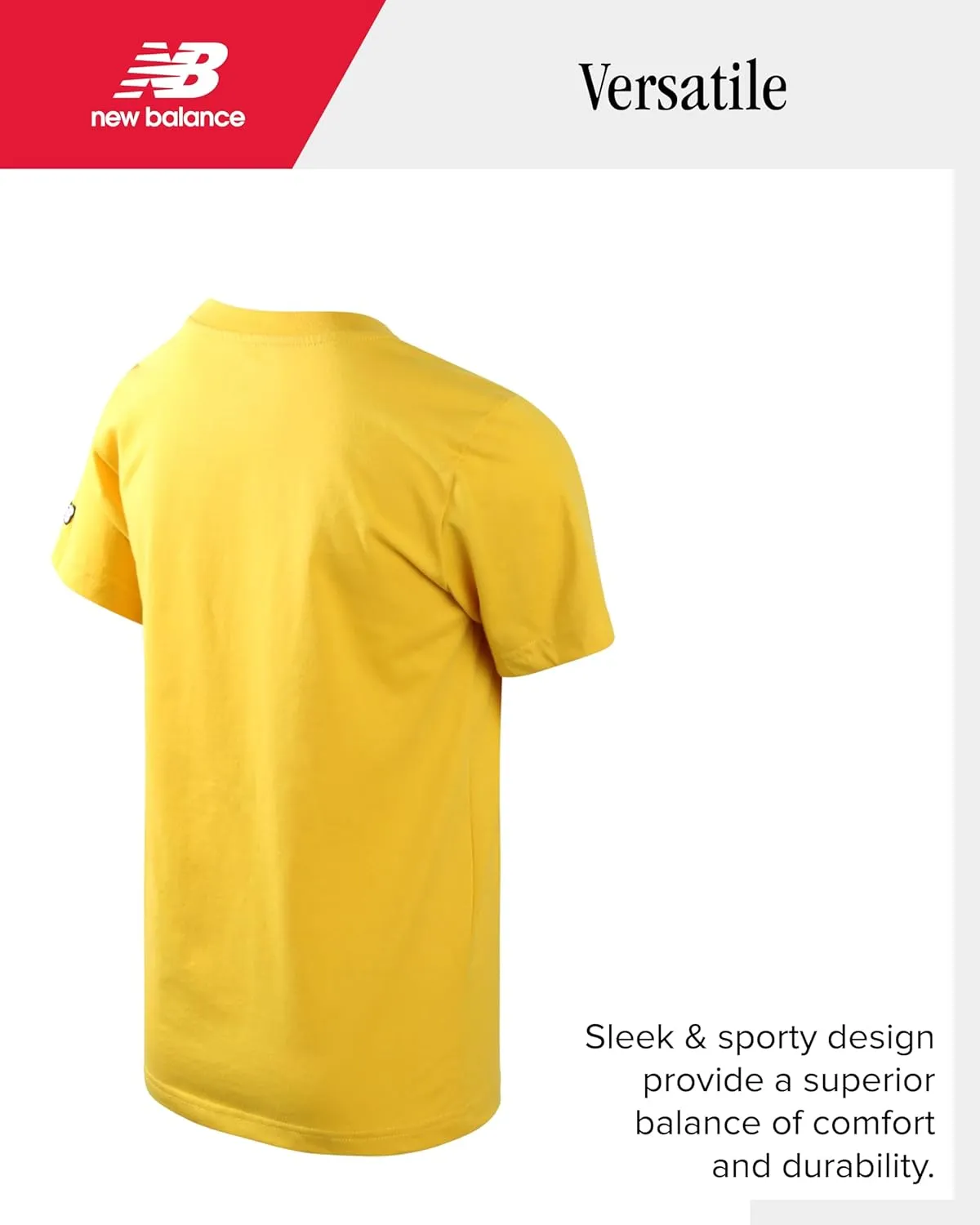 New Balance Boys' T-Shirt - Cotton Core Stacked Logo Shirt for Boys' - Kids Youth Athletic Crewneck Short Sleeve Tee (8-20)