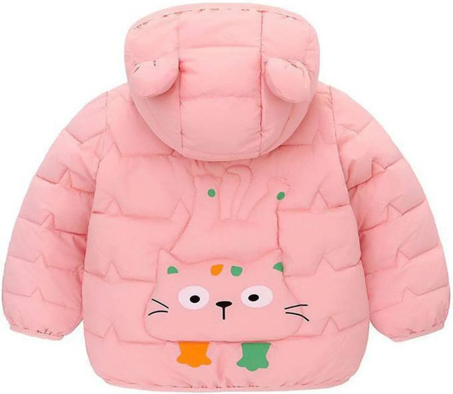 Newborn Toddler Baby Boys Girls Puffer Jacket Winter Warm Cotton Padded Jacket Bear Ears Hooded Coat