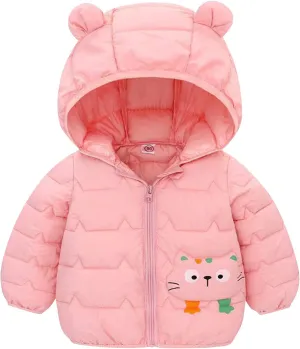 Newborn Toddler Baby Boys Girls Puffer Jacket Winter Warm Cotton Padded Jacket Bear Ears Hooded Coat
