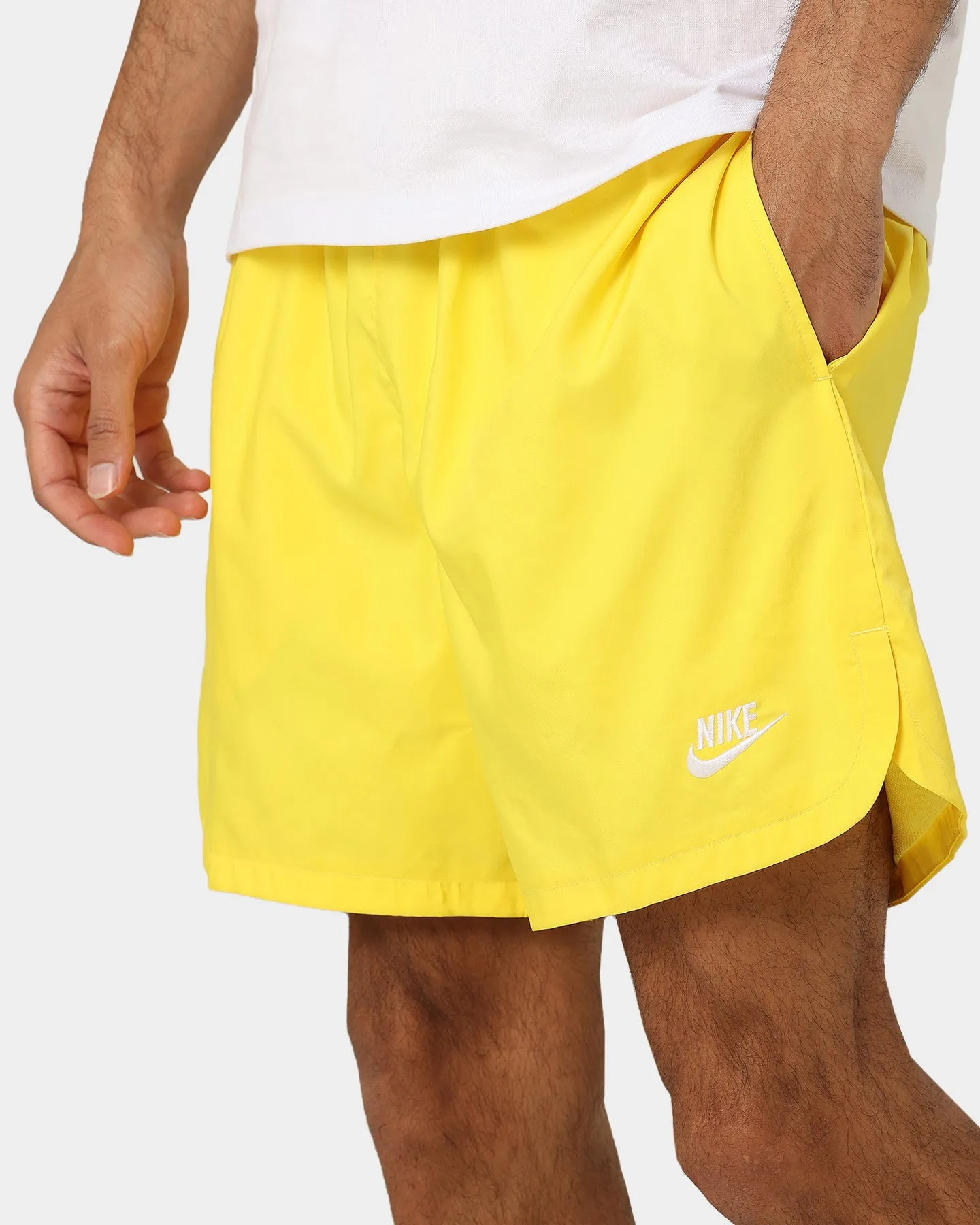 Nike Sportswear Sport Essentials Woven Lined Flow Shorts Yellow Strike/White