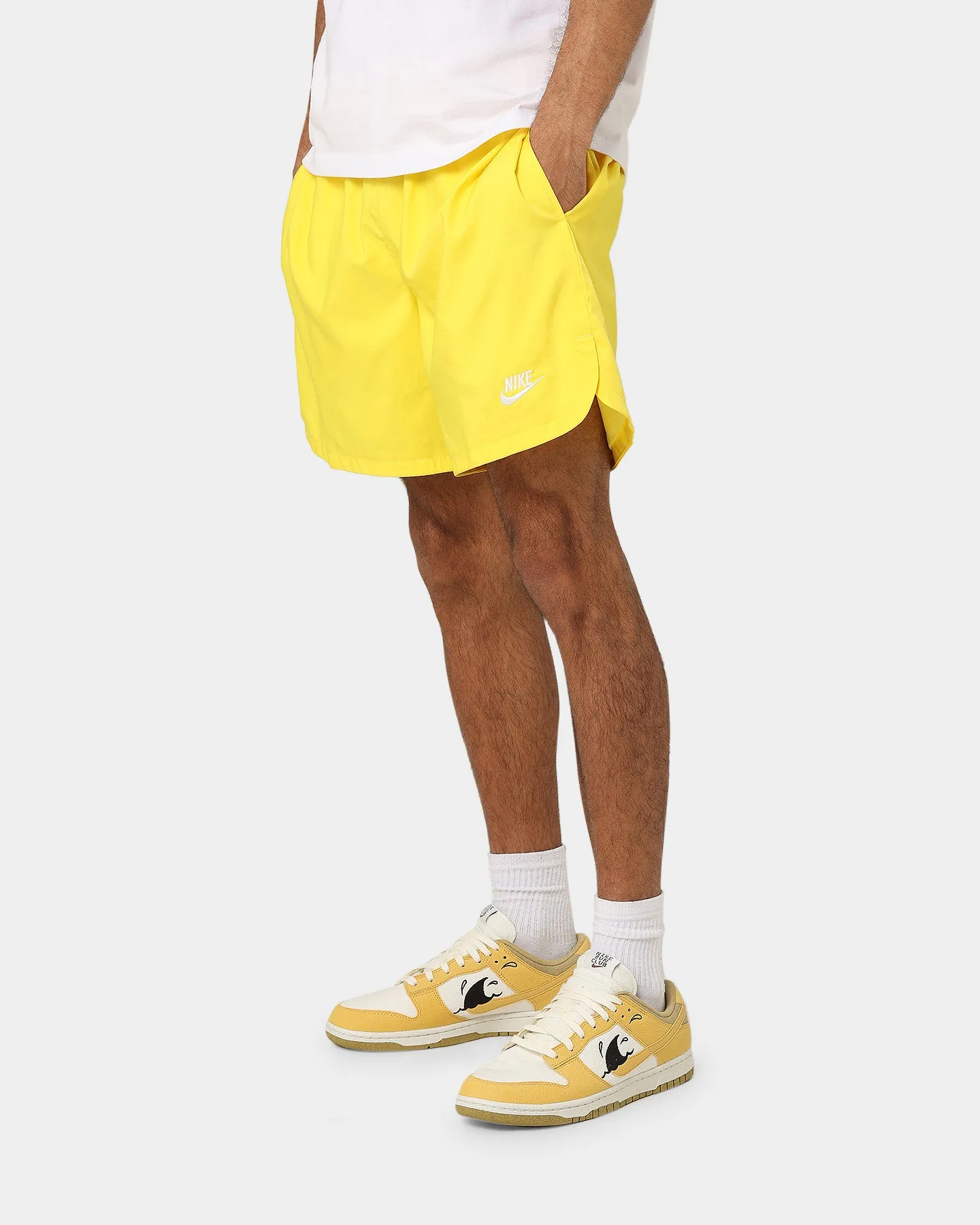 Nike Sportswear Sport Essentials Woven Lined Flow Shorts Yellow Strike/White