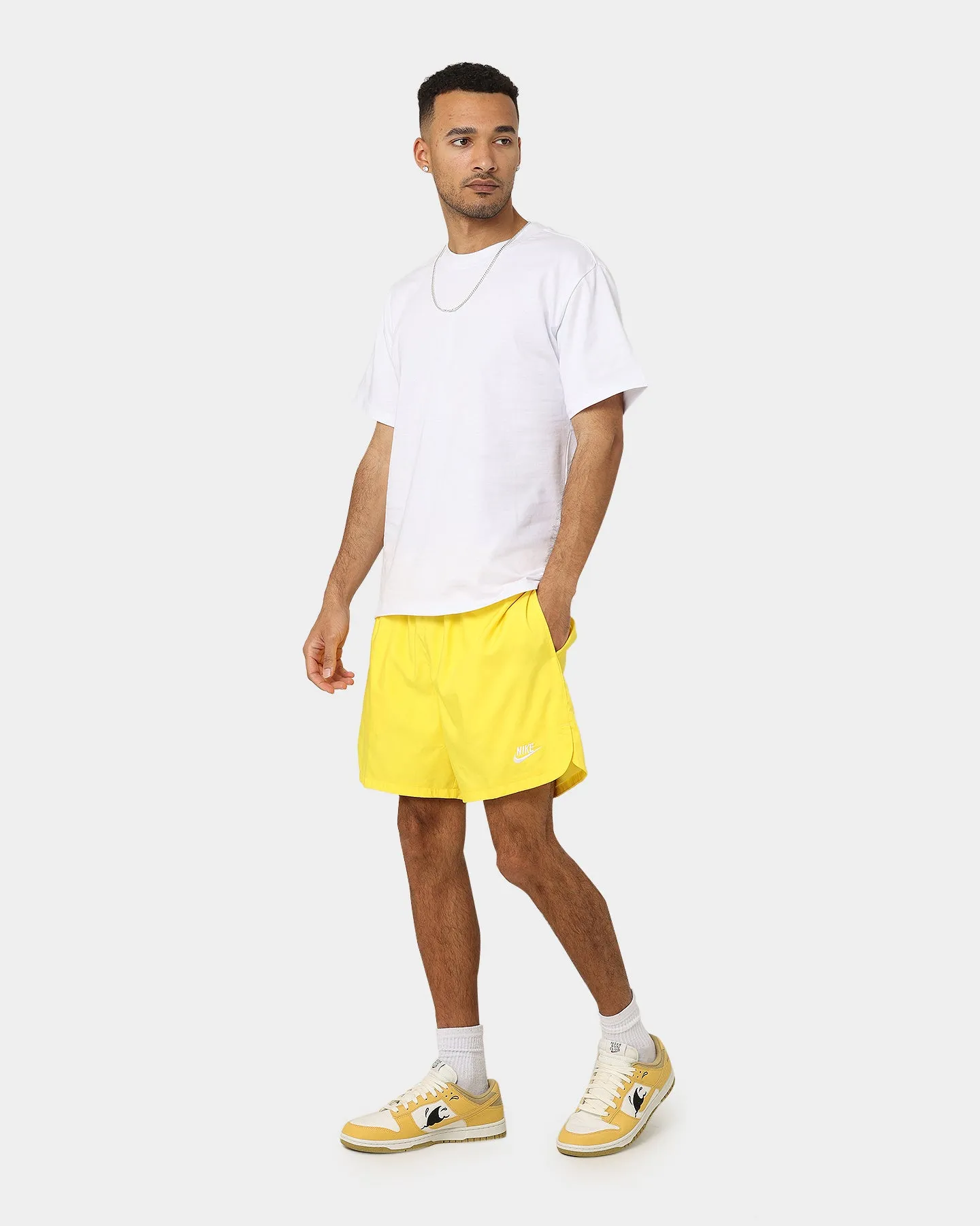 Nike Sportswear Sport Essentials Woven Lined Flow Shorts Yellow Strike/White