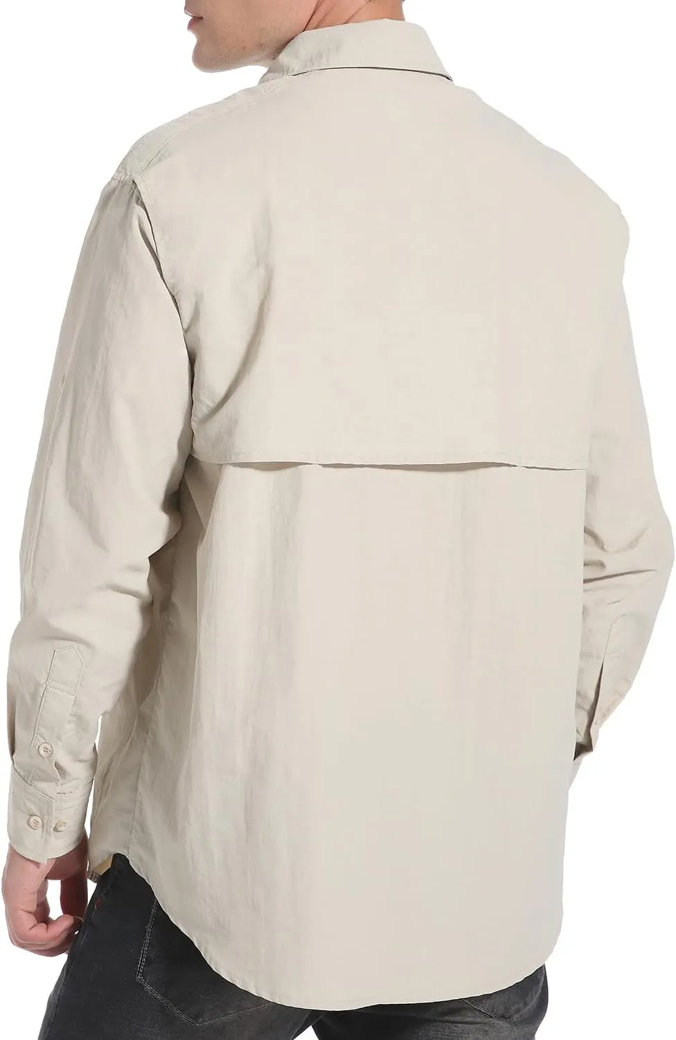 NOMINATE Mens Long Sleeve Fishing Shirts UPF 50  UV Protection Sun Shirts Quick Drying Hiking Lightweight