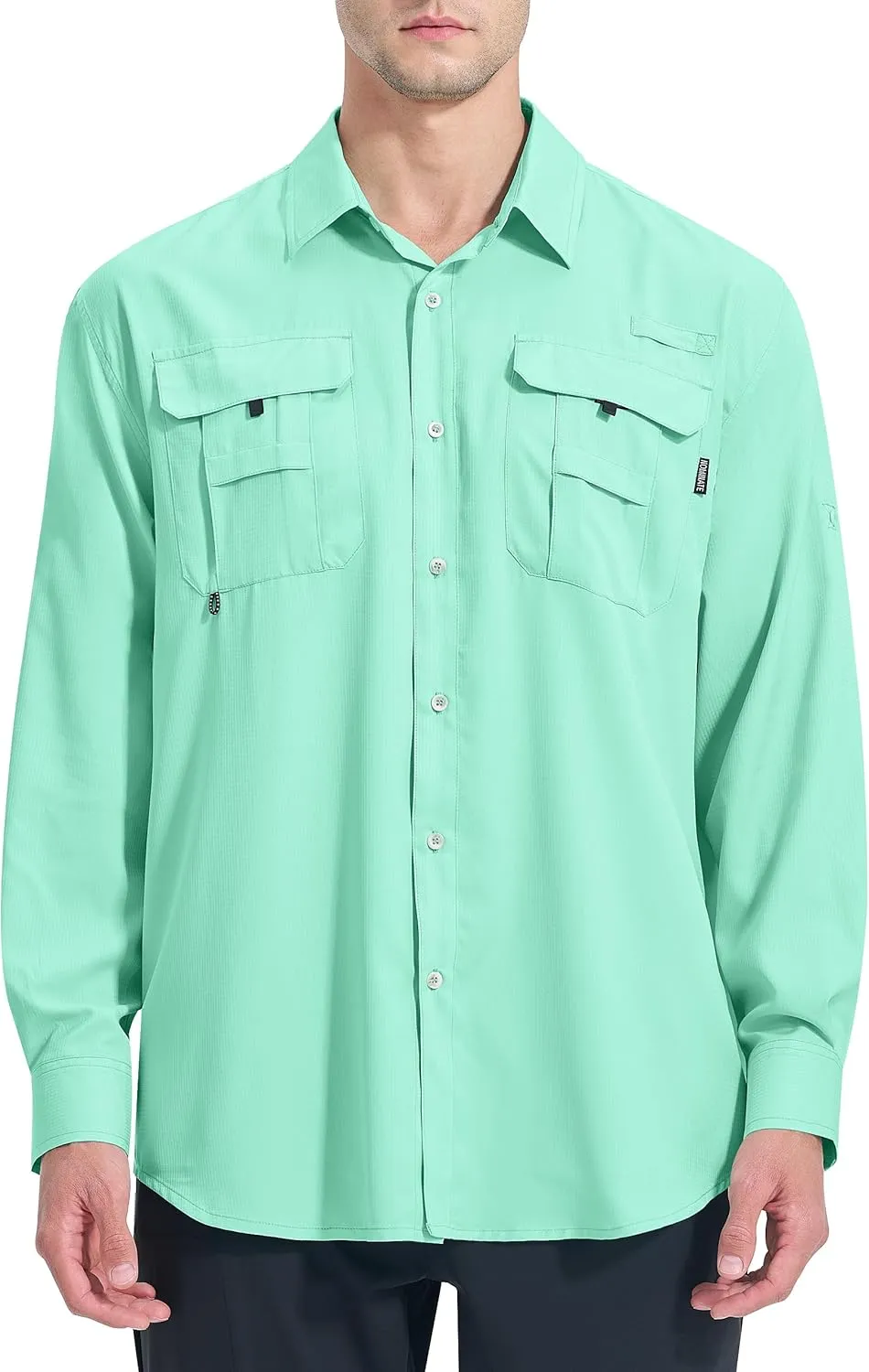 NOMINATE Mens Long Sleeve Fishing Shirts UPF 50  UV Protection Sun Shirts Quick Drying Hiking Lightweight