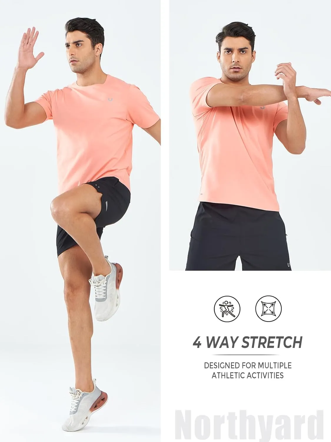 NORTHYARD Men's Workout Gym Shirts Quick Dry T-Shirts Running Athletic Short Sleeve Shirt for Men