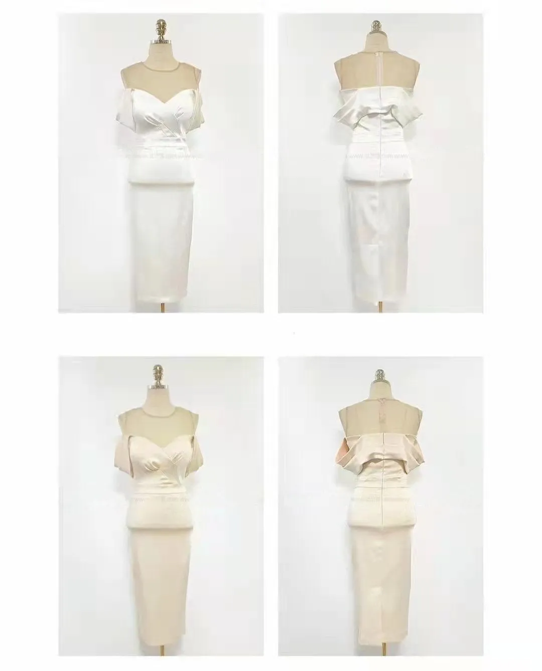 Off Shoulder Bodycon Satin Dress