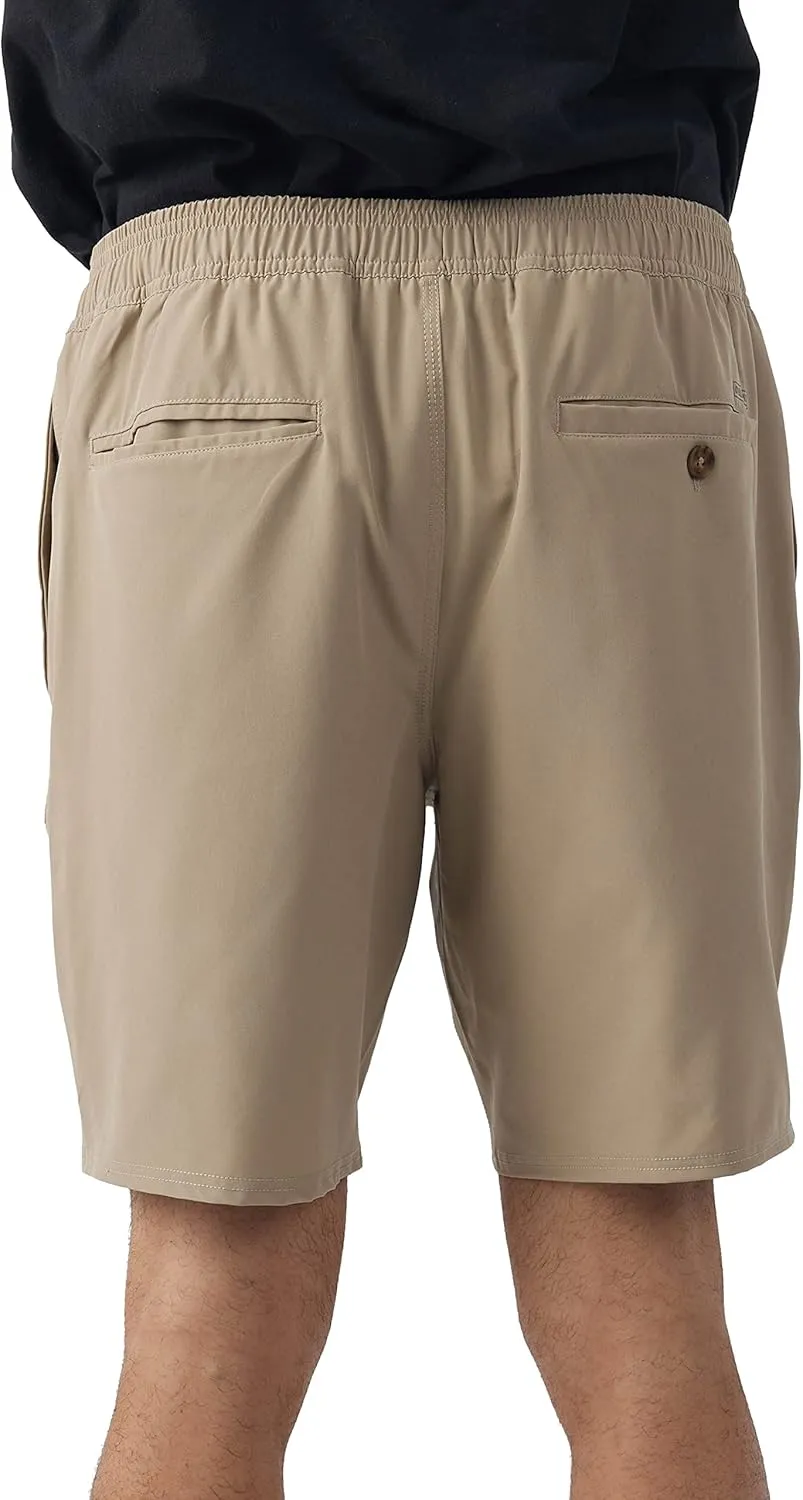 O'NEILL Men's Santa Cruz Khaki Shorts - Quick Dry 18-Inch Outseam Elastic Waist Mens Khaki Shorts for Outdoor Activities