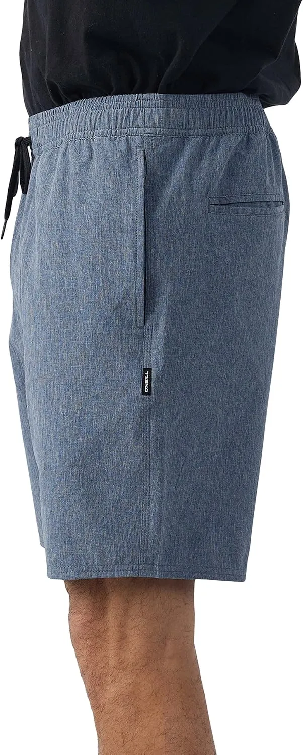 O'NEILL Men's Santa Cruz Khaki Shorts - Quick Dry 18-Inch Outseam Elastic Waist Mens Khaki Shorts for Outdoor Activities