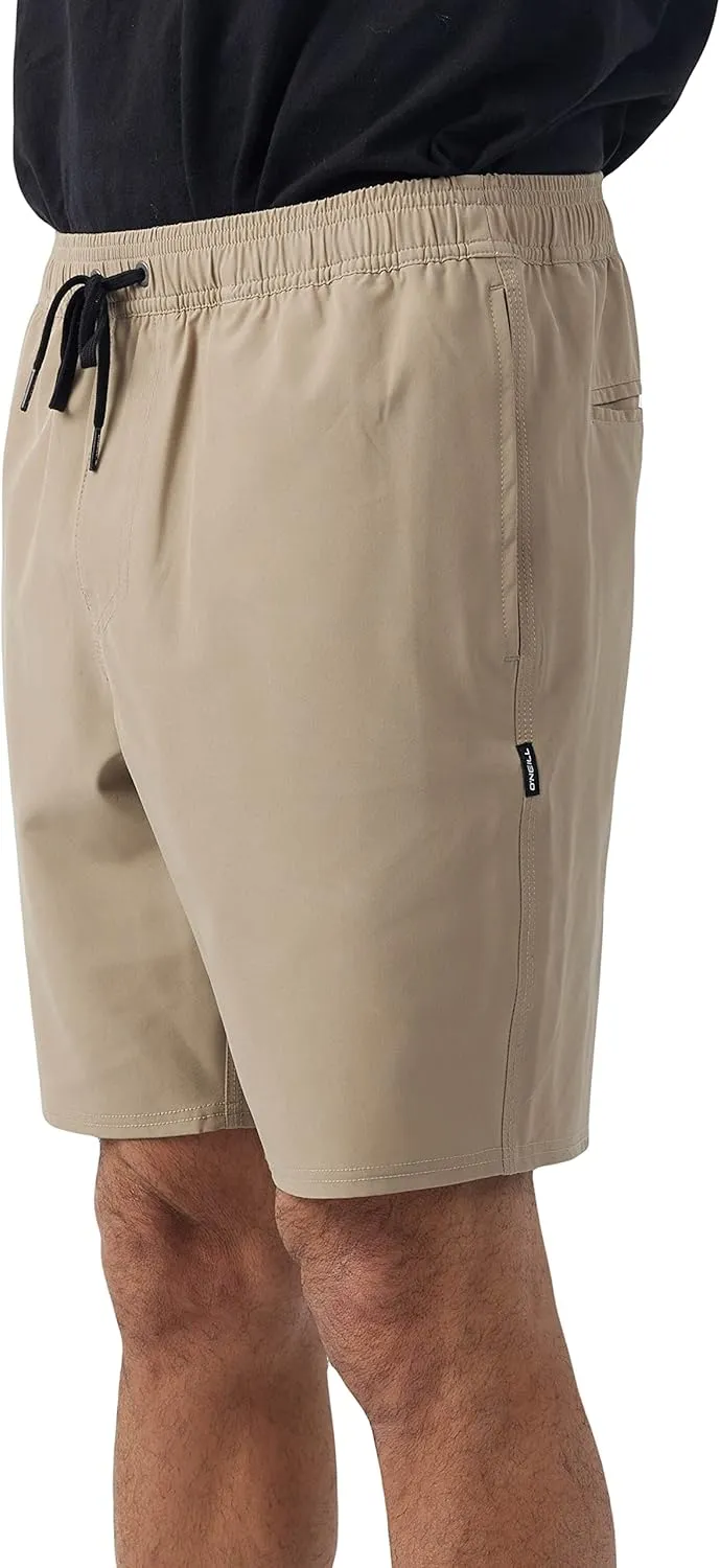 O'NEILL Men's Santa Cruz Khaki Shorts - Quick Dry 18-Inch Outseam Elastic Waist Mens Khaki Shorts for Outdoor Activities