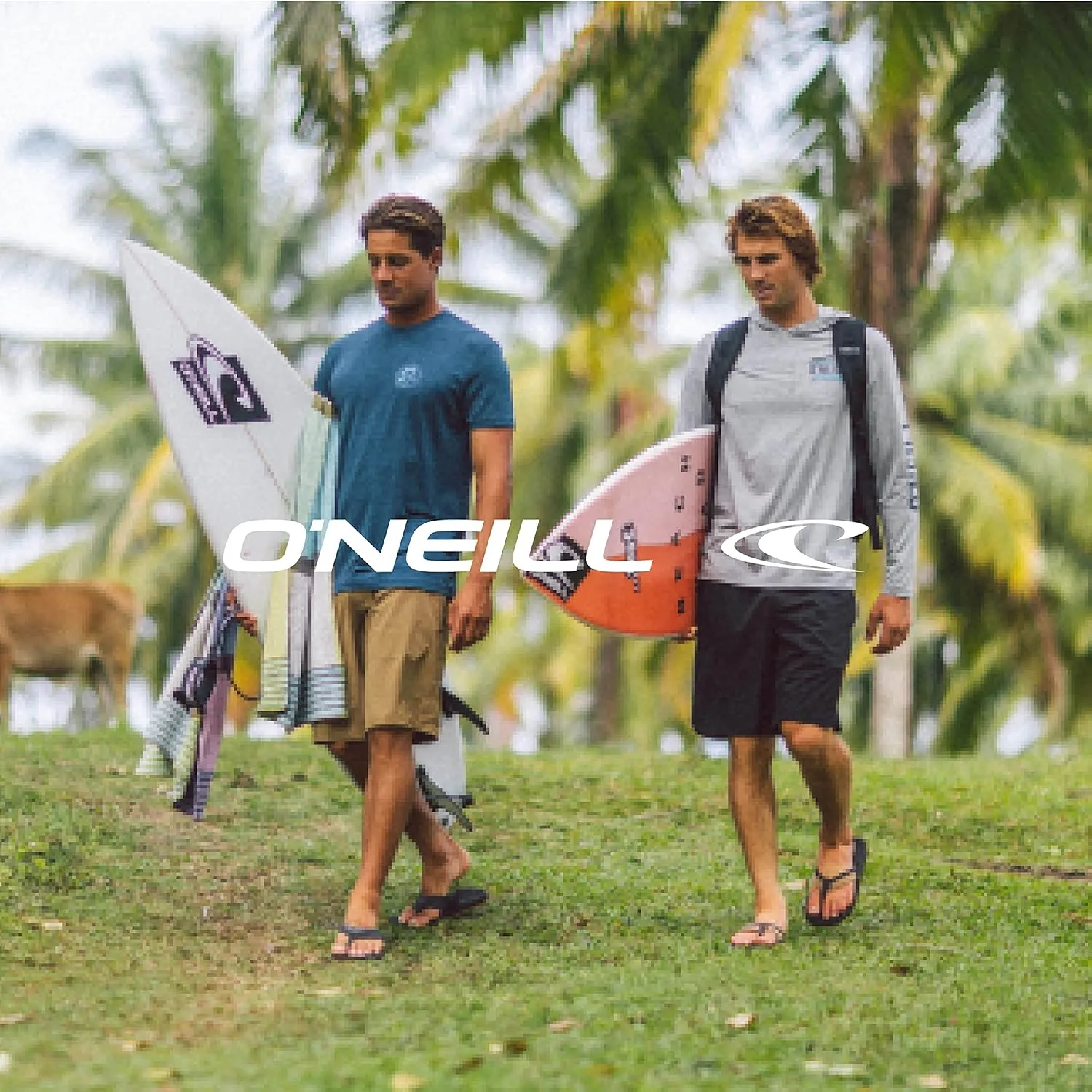O'NEILL Men's Santa Cruz Khaki Shorts - Quick Dry 18-Inch Outseam Elastic Waist Mens Khaki Shorts for Outdoor Activities