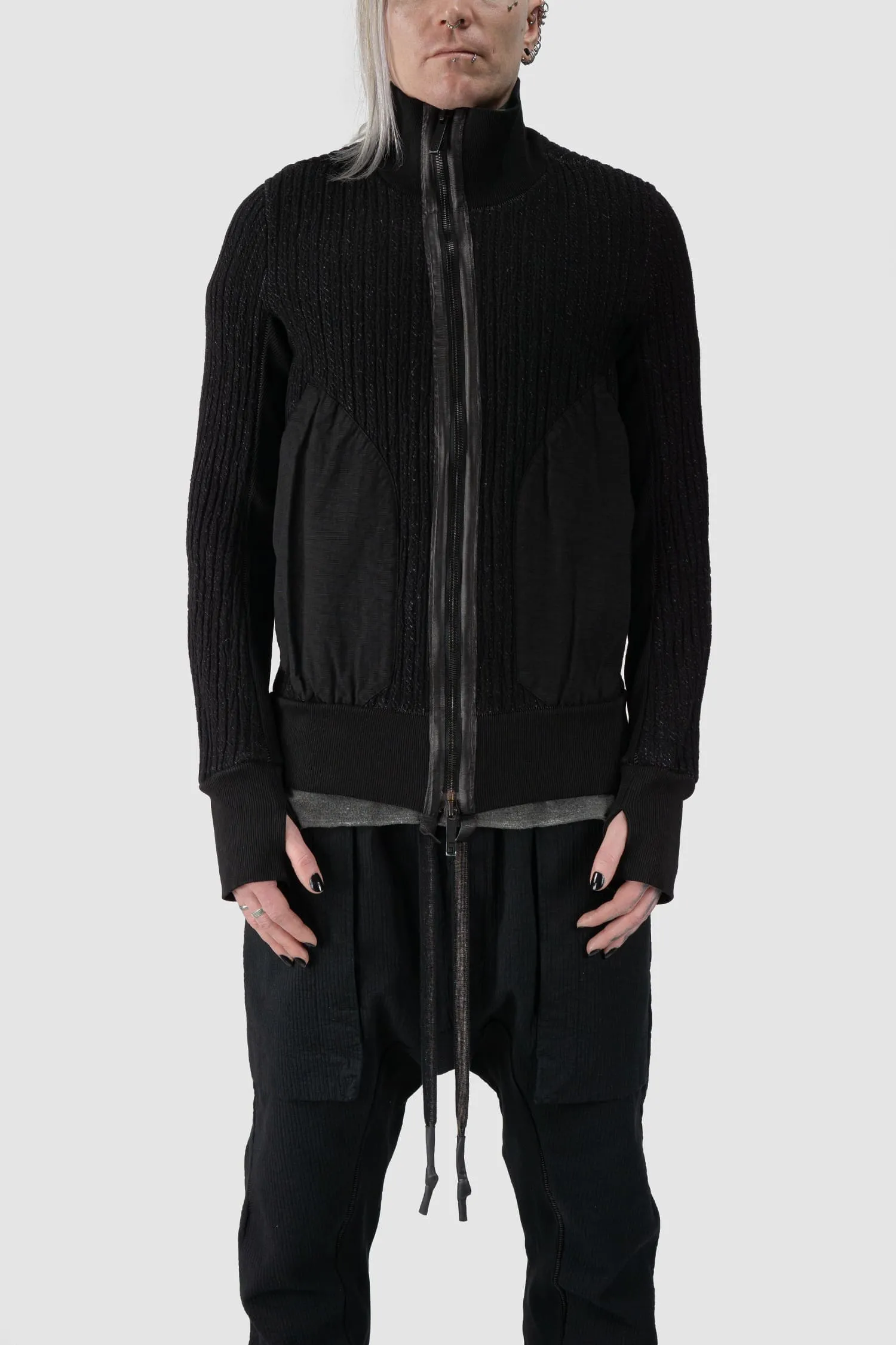 Organic Cotton Blend Double Layer Stretch Sweat Jacket