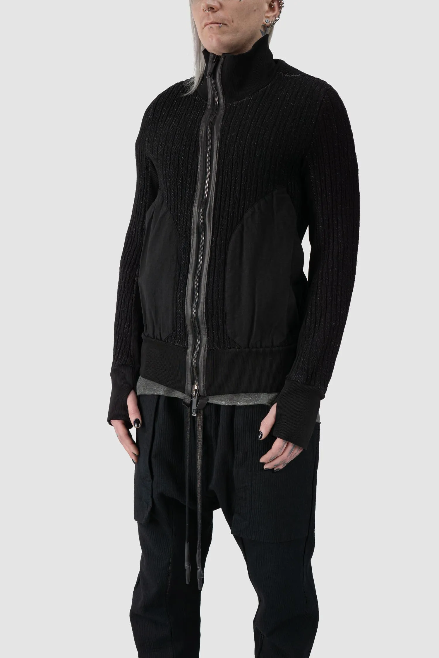 Organic Cotton Blend Double Layer Stretch Sweat Jacket