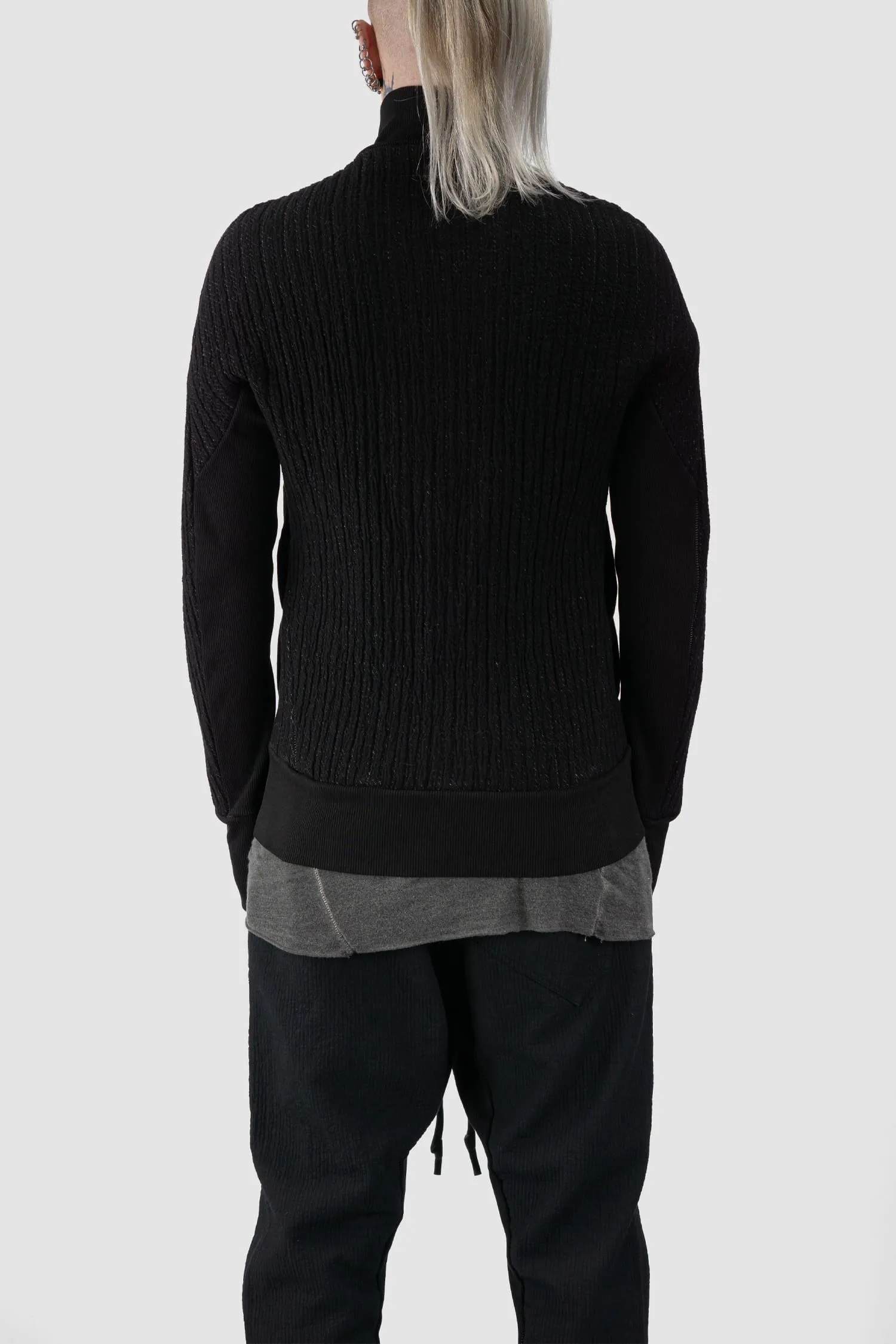 Organic Cotton Blend Double Layer Stretch Sweat Jacket