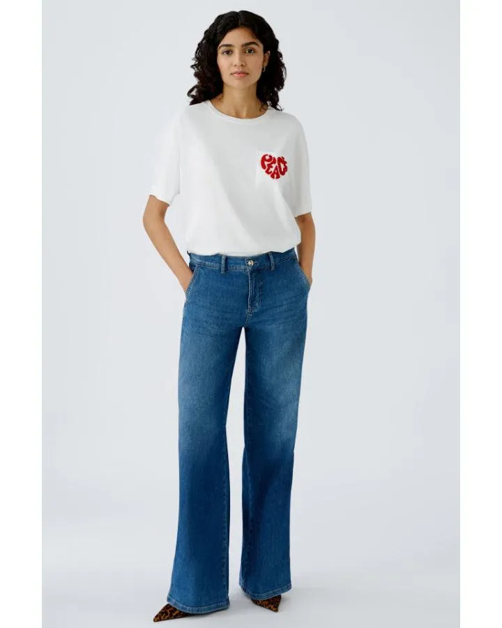 Oui Soft Denim Wide Leg Jeans