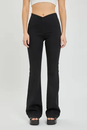 Overlapped Black Flare Jeggings
