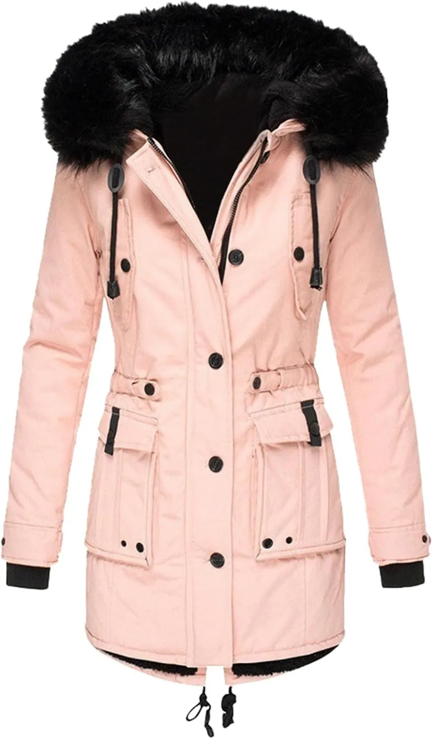 Padded for Women Coat Outerwear Quilted Jackets Oversized Padded Jacket Fur Collar Cozy Windbreaker Sweater Hoodies